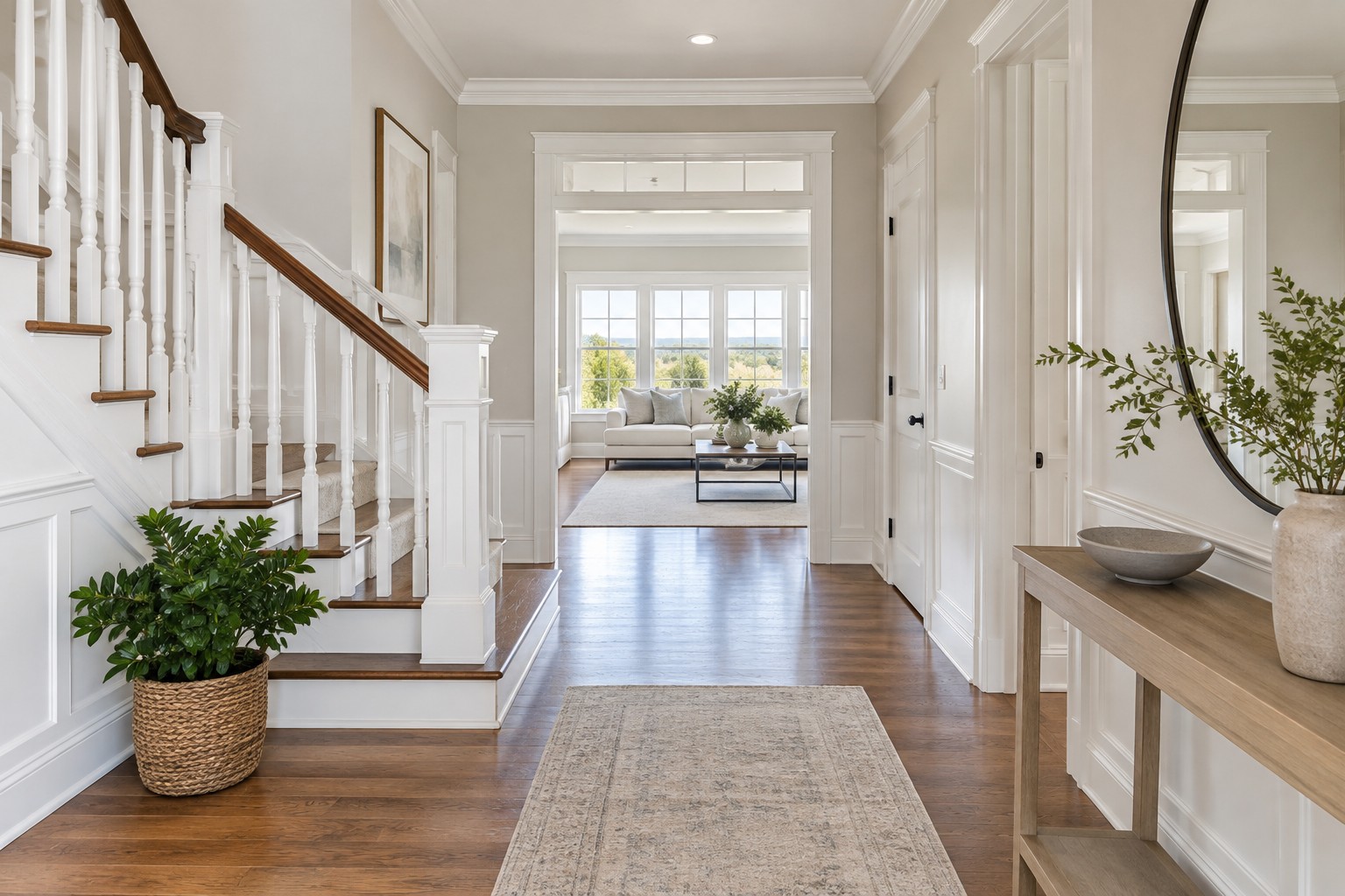 A bright Westchester County home interior, illustrative